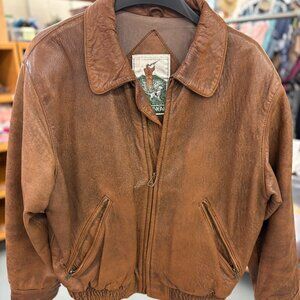 Vintage Luis Alvear Leather Bomber Jacket